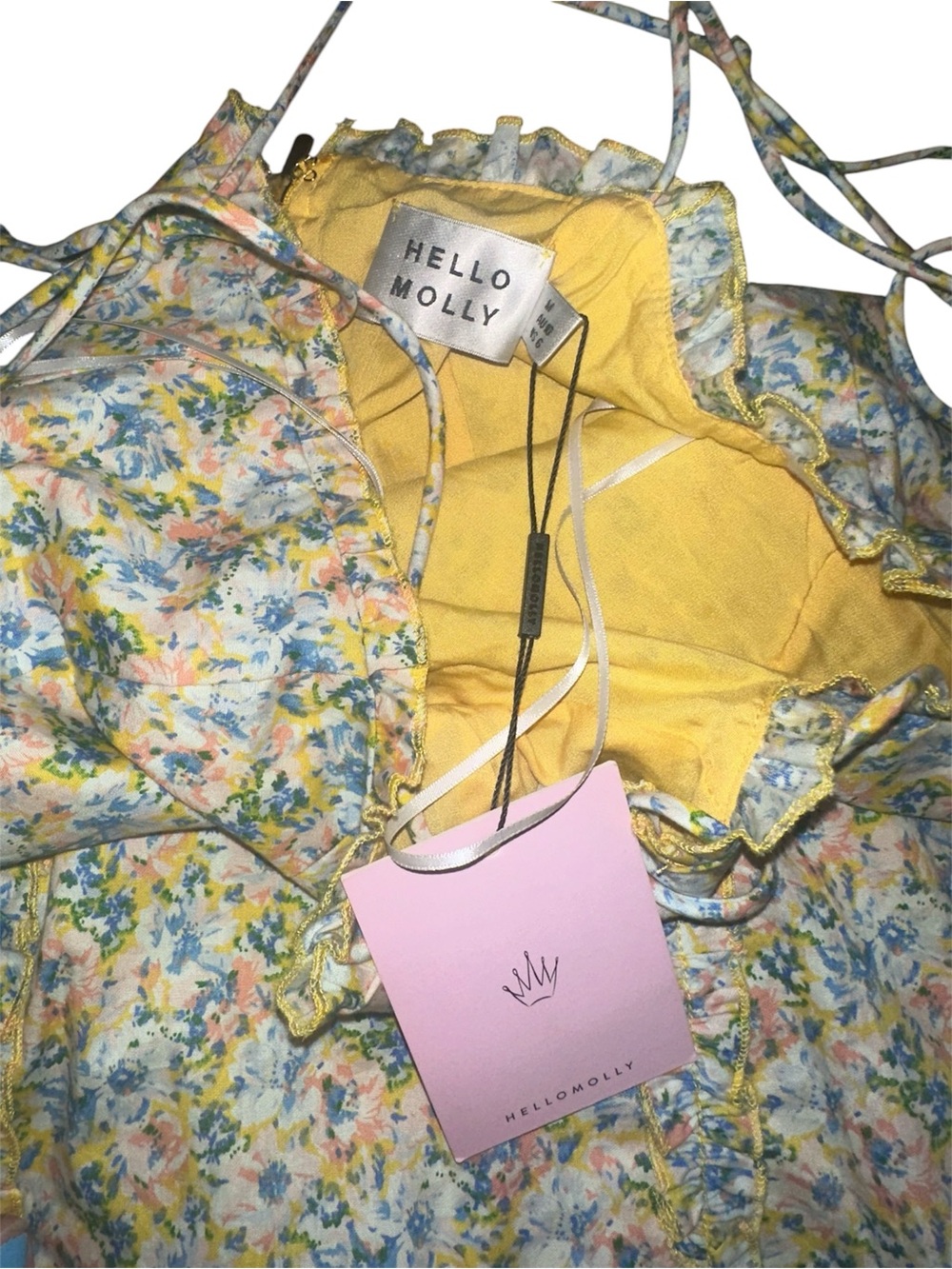 Hello Molly Yellow Floral Ruffle Mini Dress - Picture 6 of 6